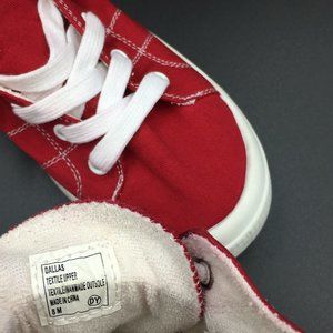 JELLYPOP Dallas RED Canvas Sneakers Shoes Comfort Fit No-Tie Lace-Ups Size 8 M